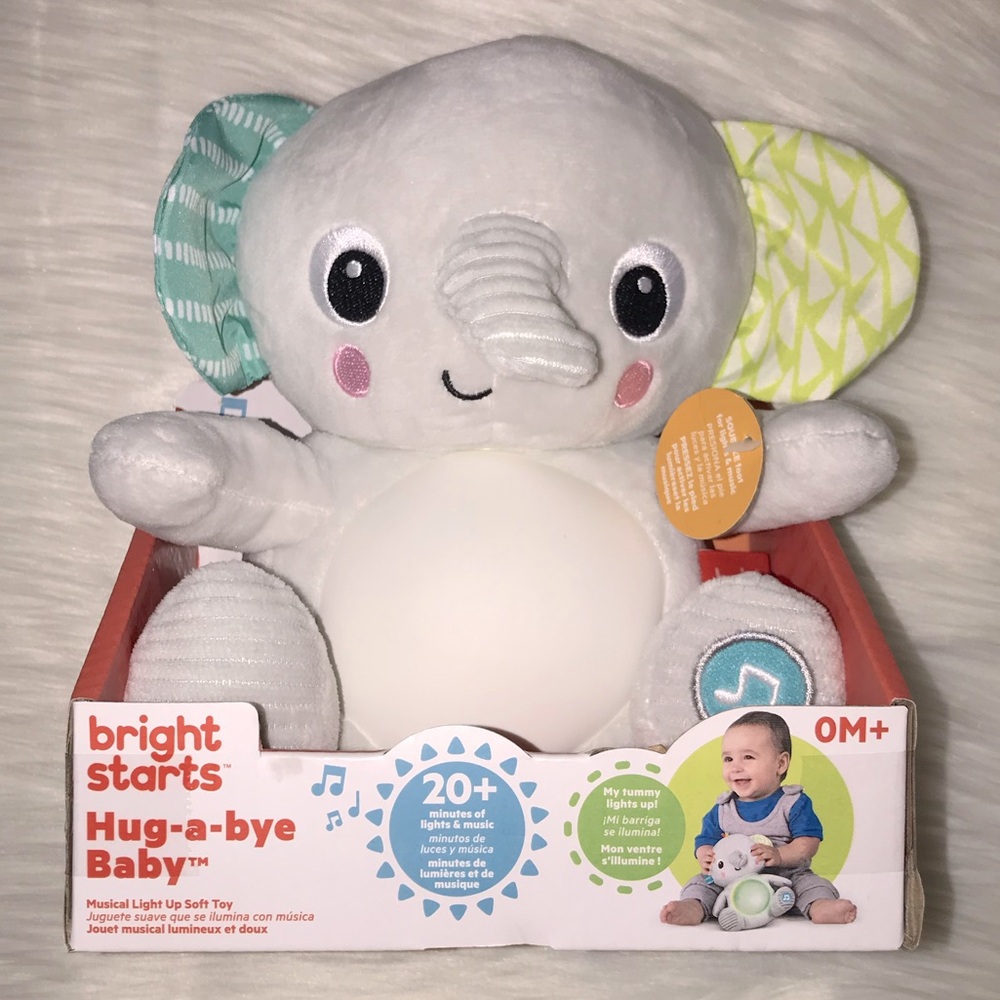 New Bright Starts Hug-a-bye Baby Musical Elephant Toy